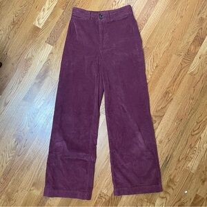 Faherty Womens Stretch Corduroy Pants Size 27 Henna Patch Pocket Wide Leg